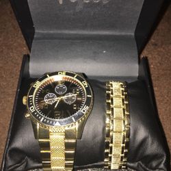 Black And Gold Michael Kors Watch 