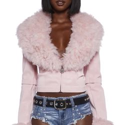 Dolls Kill Pink Moto Jacket