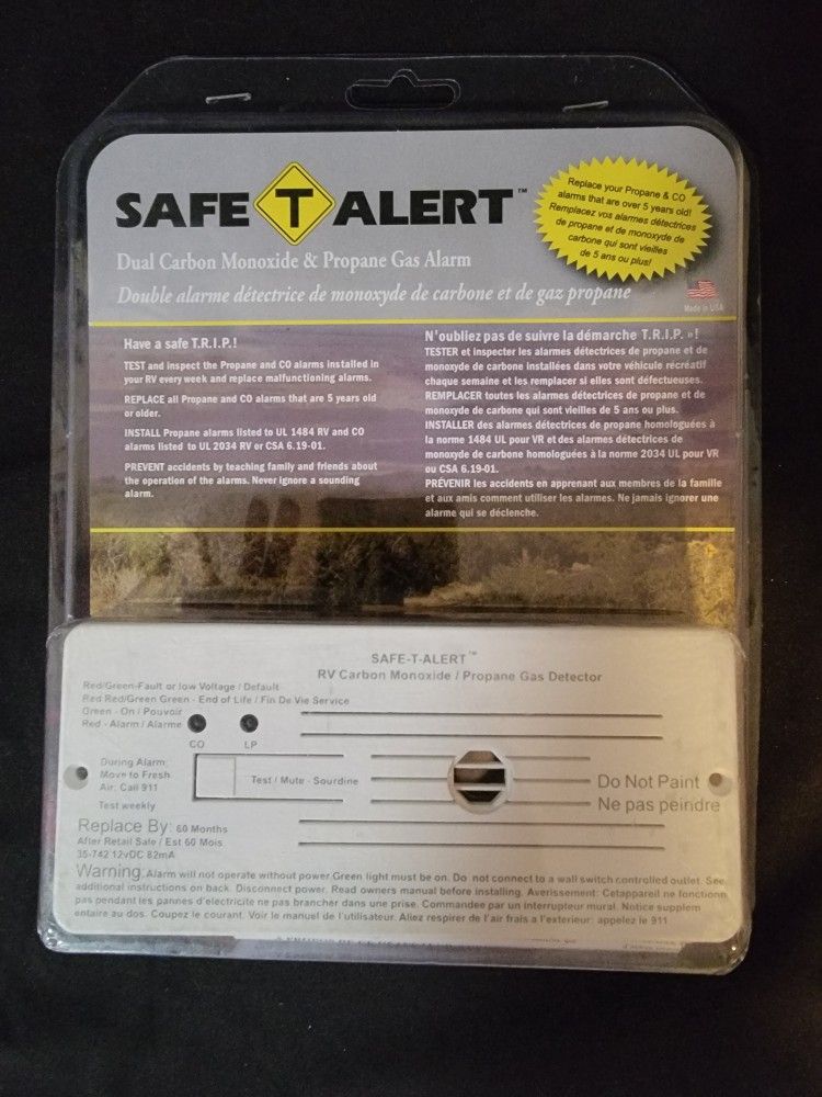 RV Carbon Monoxide And Propane Gas Detector