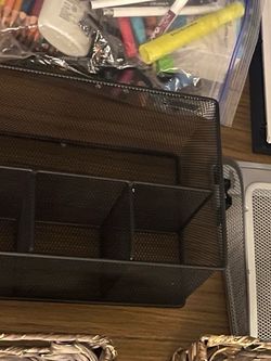 Black Mesh Desk Organizer