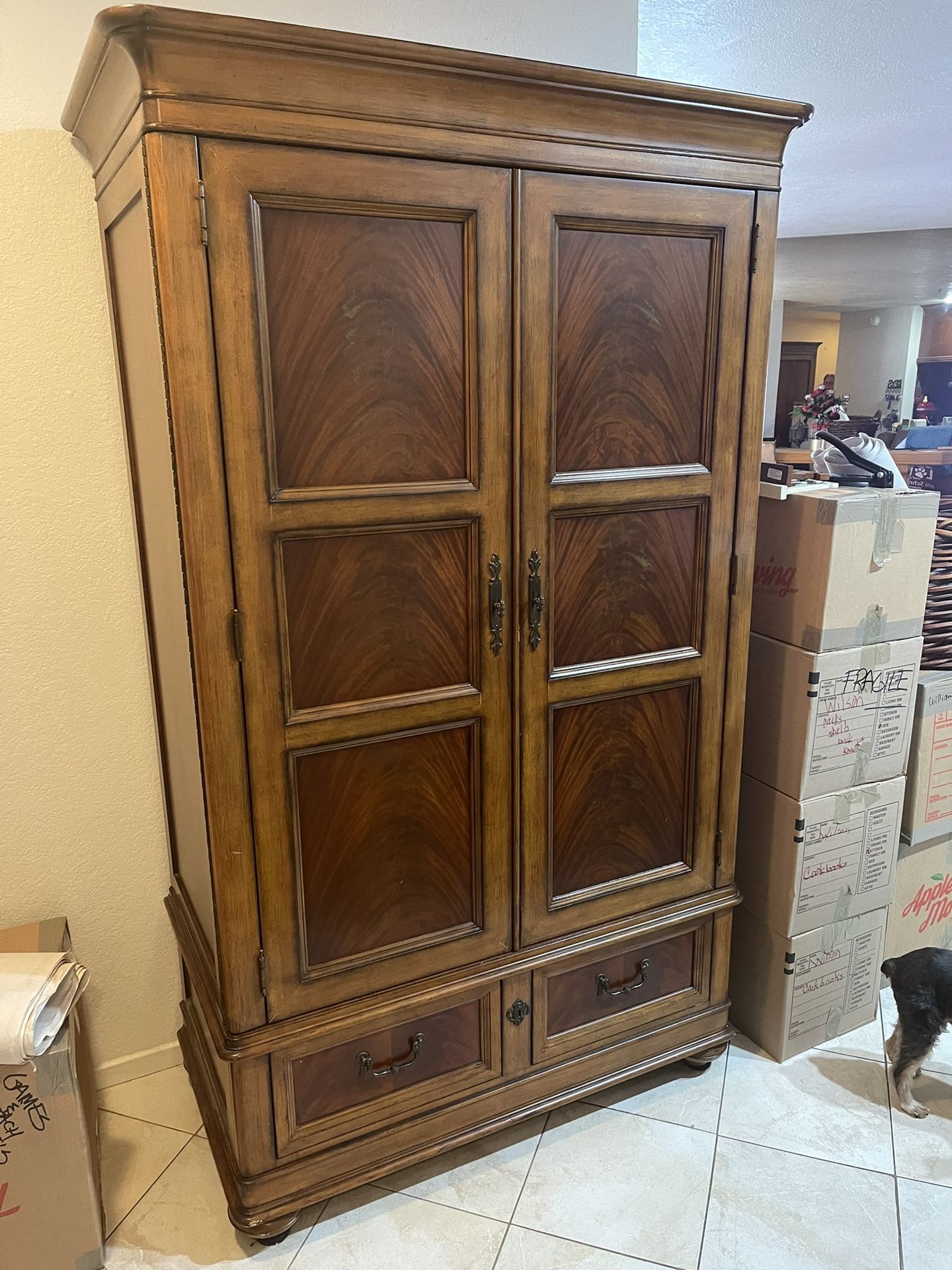 Large Solid Wood Armoire