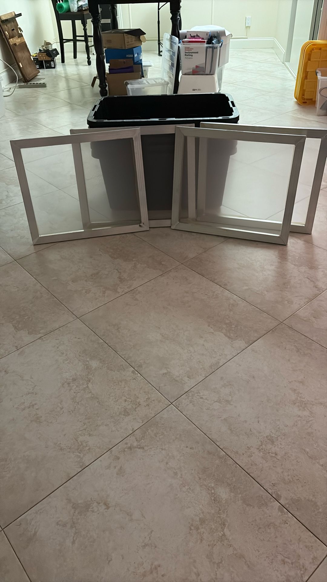 Four (4) New 20x24 Inch Aluminum Screen Printing Frames White Mesh 110 Top