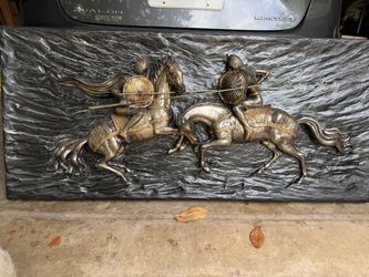 Vintage Mid-Century Finesse Originals "Jousting Knights" 3D Wall Art - Authentic