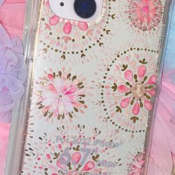 🎀🌟🌺🟡✨IPHONE📱14 PLUS PINK💕🌸GOLD🌟✨WHITE⚪️DESIGNED PHONE📱CASE✨🟡🌺🌟🎀