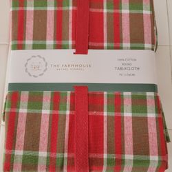 The Farmhouse Rachel Ashwell 70'' Round Plaid Tablecloth