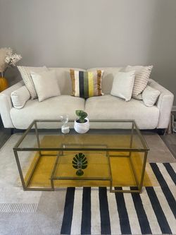 Off-White Sofa + Area Rug – Great Condition – Must Go
