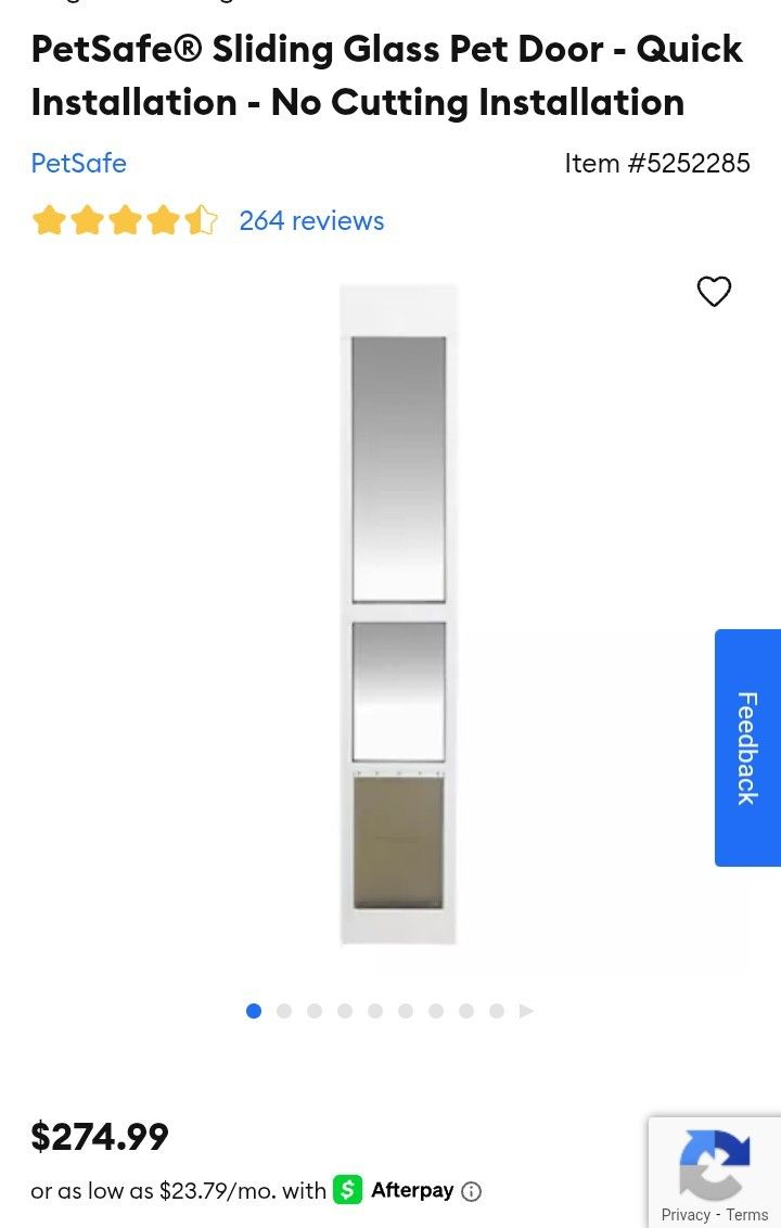 Pet safe Large Doggy Door for Sliding Glass Door Dog Pet Cat