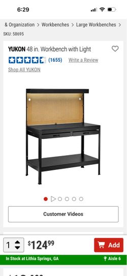 Yukon 48 in. Workbench with Light