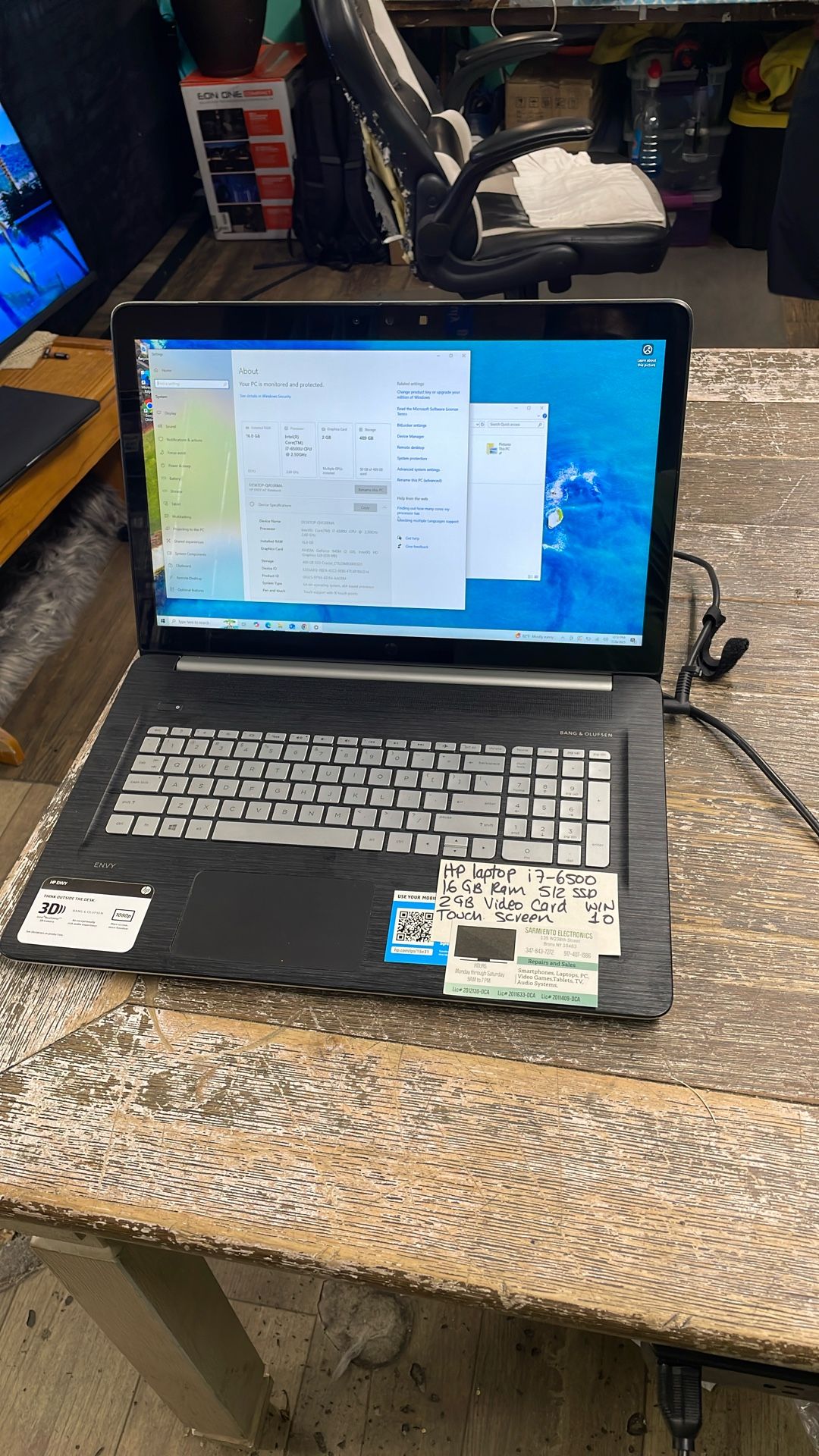 Hp Envy Laptop 17” Touch Screen Video Card $350