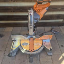 RIDGID 10INCH DOBLE BABEL MITER SAW NEW  WET  MILWAUKEE BLADE  60TOOLH  (60 Dientes)  LD  CUT LIGHT 