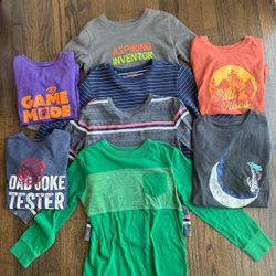CAT & Jack Boys Youth Small 6/7 Long & Short Sleeve Graphic T-Shirt Lot of 8