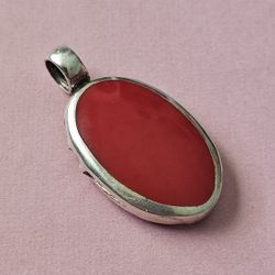Sterling Silver Red Pendant 