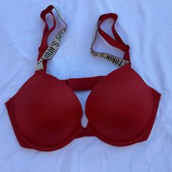 Victoria’s Secret Red Push-Up Shine Strap Bra