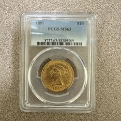 1897 $10 Gold Coin MS63