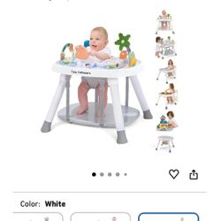 New! Time Followers® 6-in-1 Baby Activity Center | 4 Stage Montessori-Inspired Toys | Grow Stationary Standing Toddler Table | Jumpers & Bouncers | Mu