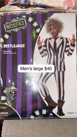 Beetlejuice Halloween Costume Men's Large