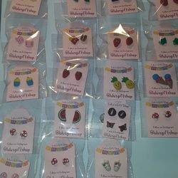 earrings keychains and magnets