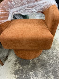 Swivel Accent Chair, Modern Comfy Chenille Barrel Chairs, Oversized Upholstered Arm Chair for Living Room, Reading Room, Green, 1 PCS