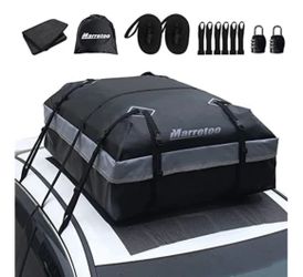 Marretoo 21 Cubic Feet Car Rooftop Cargo Carrier Bag,Waterproof Heavy Duty 840D Car Roof Carrier