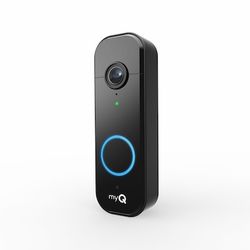 Chamberlain myQ Wired/Wireless Wi-Fi Compatible Smart Compatible Video Doorbell in Black