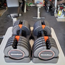 NordicTrack Select Adjustable Dumbbells (2x50Lbs) Like NEW for $225 Firm (WALNUT 91789)