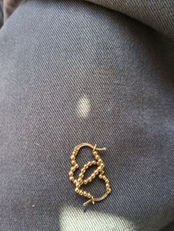 10 k beaded heart earings