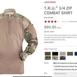 T.R.U. 1/4 ZIP COMBAT SHIRT (TrueSpec)