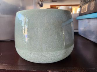 Ceramic Planter 7"x8" Light Green (Sage) No Drainage Hole - New 