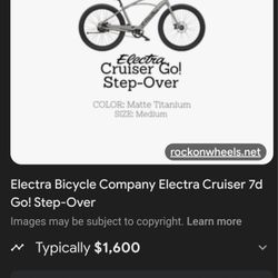 Electra Crusier Go Stepover Silver 26 Inch Tires
