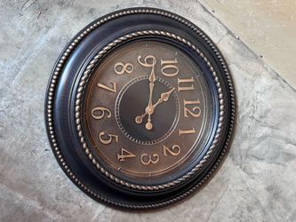 Large Decorative Round Wall Clock Black Bronze Vintage Farmhouse Home Décor