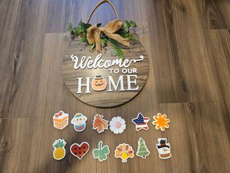 Welcome sign with 13 all season magnetics