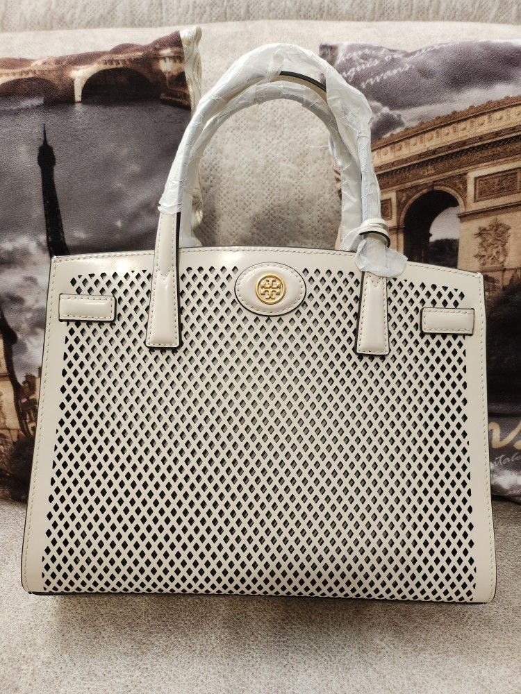 Tory Burch Robinson Perforated Small Tote/Satchel 