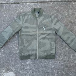 Bomber Jacket Olive Green Camouflage 