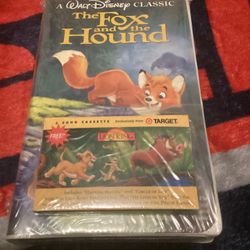 The Walt Disney, The Fox And The Hound Classic Black Diamond Rare Vhs Target Exclusive With Lion King 3 Song Cassette