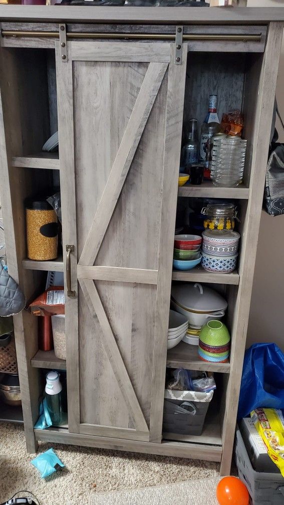 Better Homes Gardens 66 Modern Farmhouse Bookcase Storage Cabinet Rustic Gray Finish