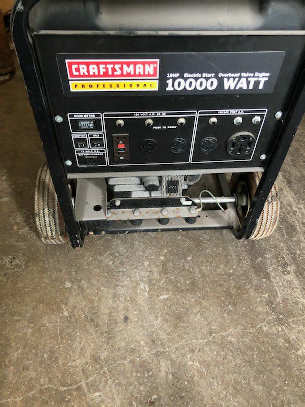 19 Hp Craftsman Generator 10,000 Watt.