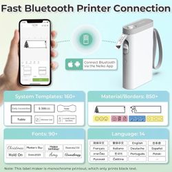 🆕 In 📦 Label Maker Machine with Tape,Portable Mini Label Printer,Compatible with Most Mini Label Printers