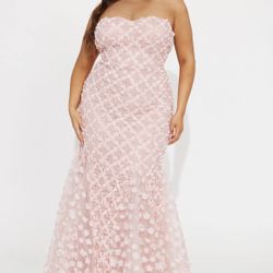 Carmen Floral Maxi Gown - Blush 