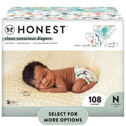 Baby Diapers, Above It All & Giraffes Prints, Size NB, 108