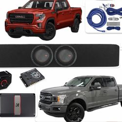 NEW FULL BASS PACKAGE MEMPHIS MOJO 8” INSTALLED FIT SILVERADO SIERRA F150 crew cabs