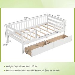 Twin bed frame mattress not included