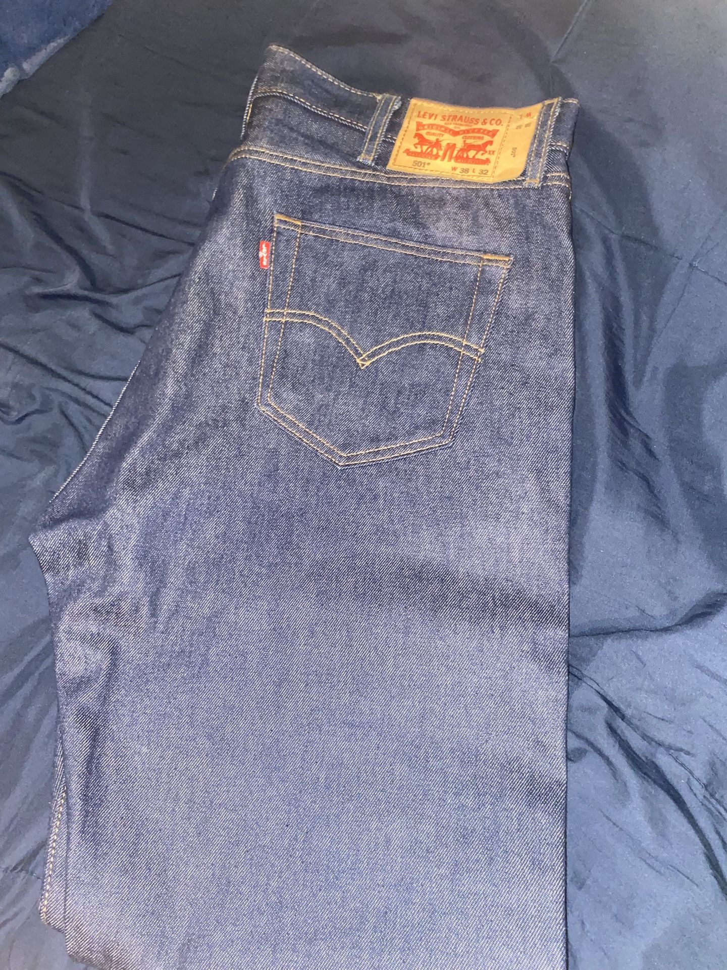 Shrink To Fit Rigid Blue 501s (size 38,32)