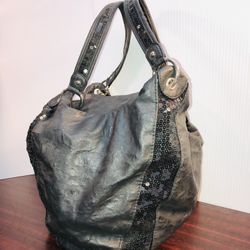 Women Shoulder Bag Large Capacity Sequin Diagonal Soft Handbag Polyester