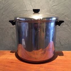 Vintage Revere Ware 12 Quart Copper Bottom Stock Pot Rome NY 1801