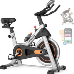 YOSUDA Exercise Bike, Brake Pad Stationary Bike for Home with Exclusive App, Magnetic Indoor Cycling Bike with 300 lb Weight Capacity, Low Noise, Tabl