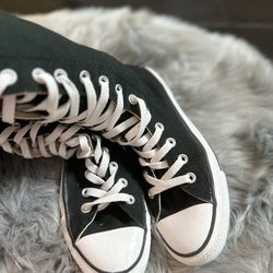 Converse Chuck Taylor All Star Knee High Black White Shoes Women's Size 7