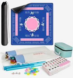 American Mahjong Tile Set, 166 Pink Tiles (1.16") with Mat
