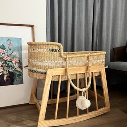Plum And Sparrow Moses Basket, Stand/rocker And Snuggle Nest Bassinet 