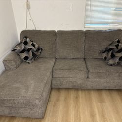 Grey 3 Seater Couch With Chaise That Can Go On Either Side 