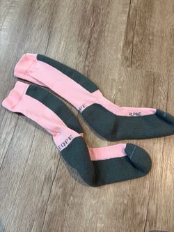 EQPE Alpine Ski Socks Pink and Gray
